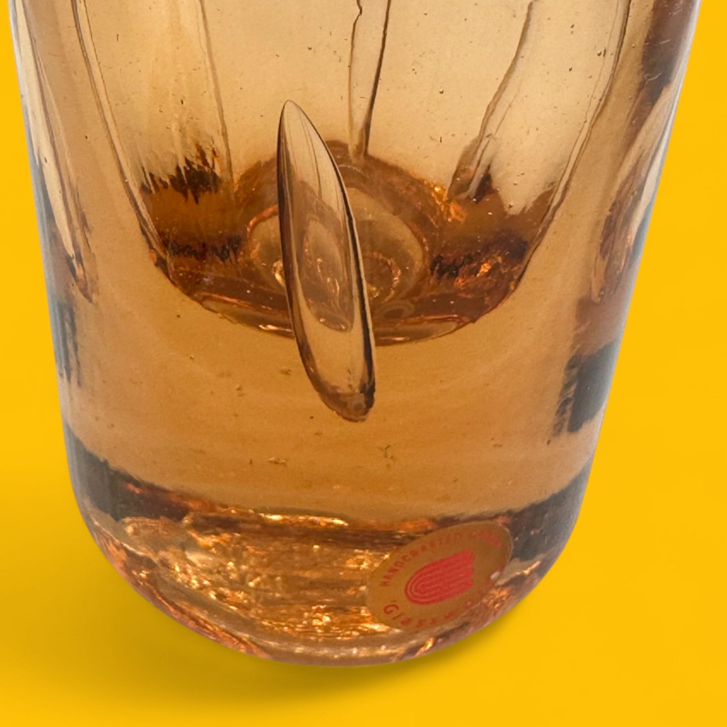 Handcrafted Canadian Amber Glass Decanter & Stopper - Unique Art Glass