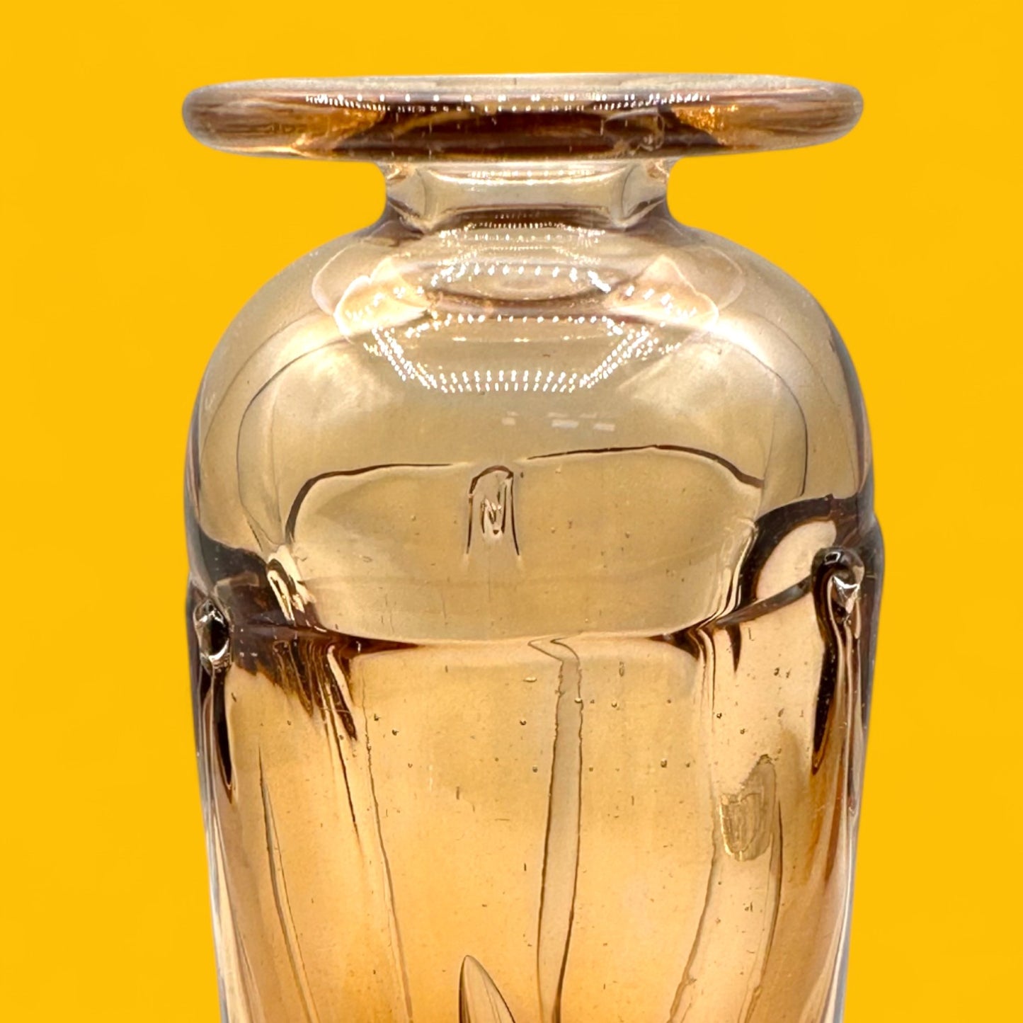 Handcrafted Canadian Amber Glass Decanter & Stopper - Unique Art Glass