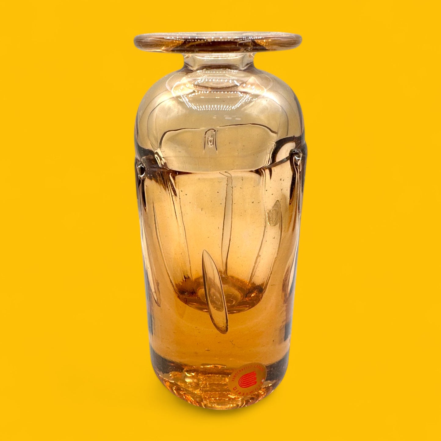 Handcrafted Canadian Amber Glass Decanter & Stopper - Unique Art Glass