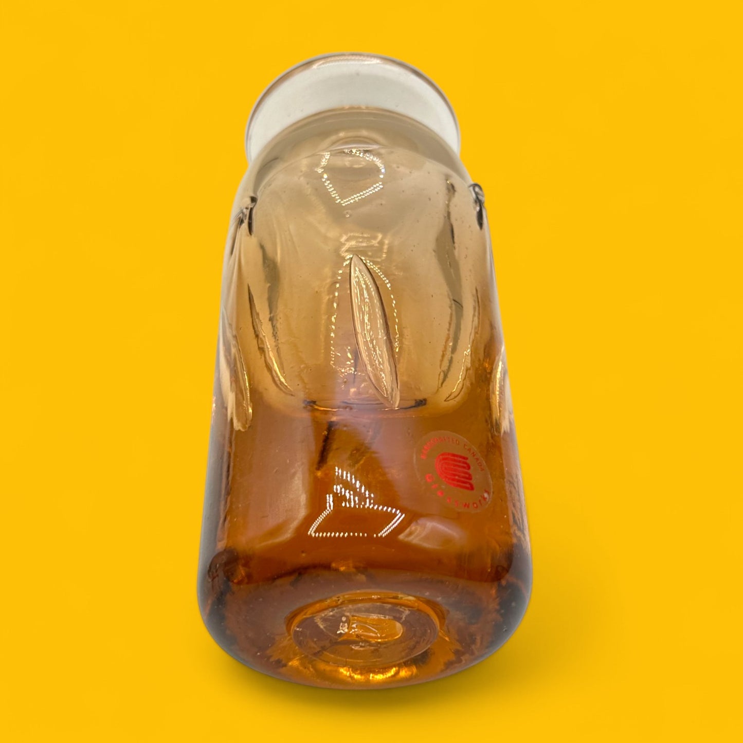 Handcrafted Canadian Amber Glass Decanter & Stopper - Unique Art Glass