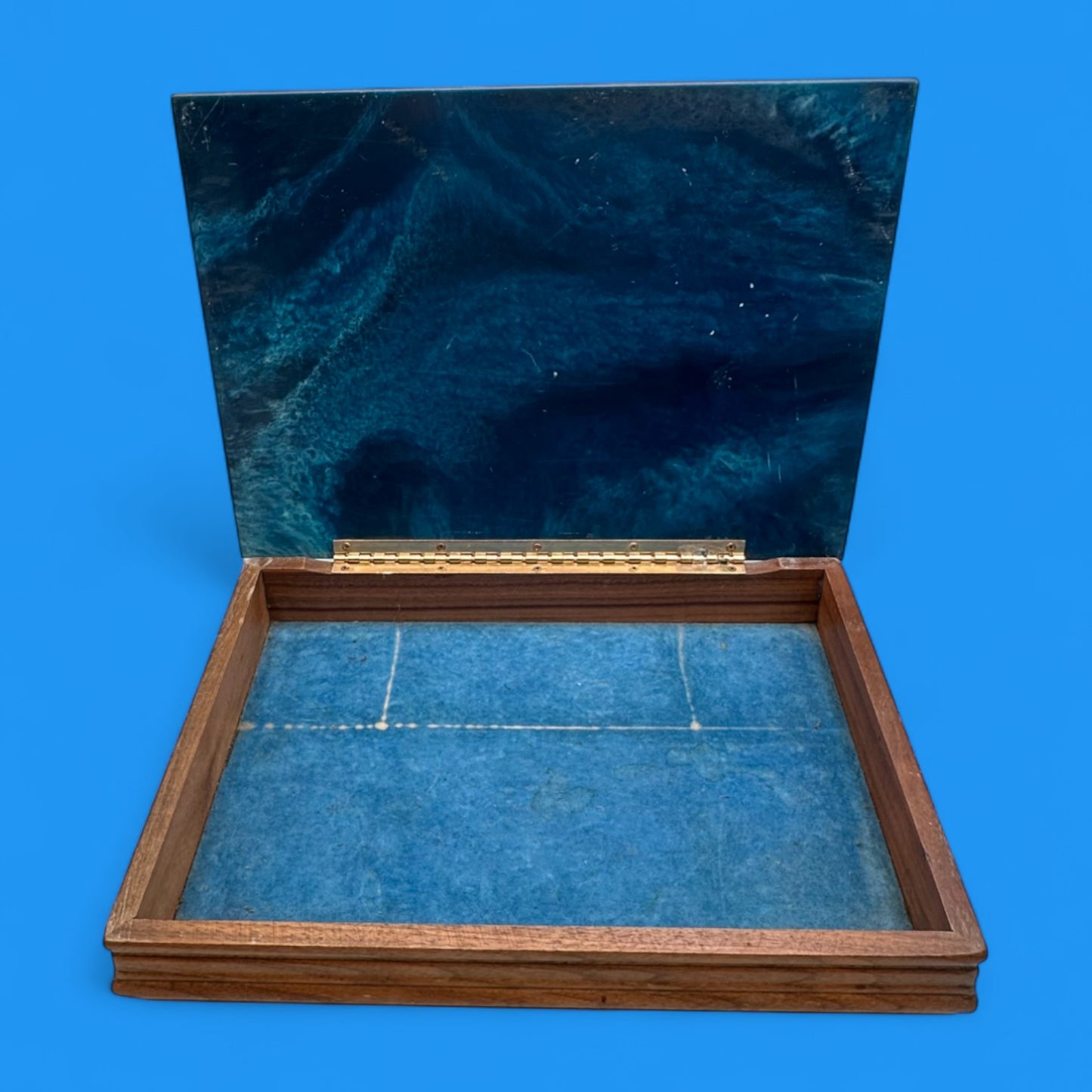 Vintage Nautical Jewelry Trinket Box – Incolay Stone Sailing Ship Design