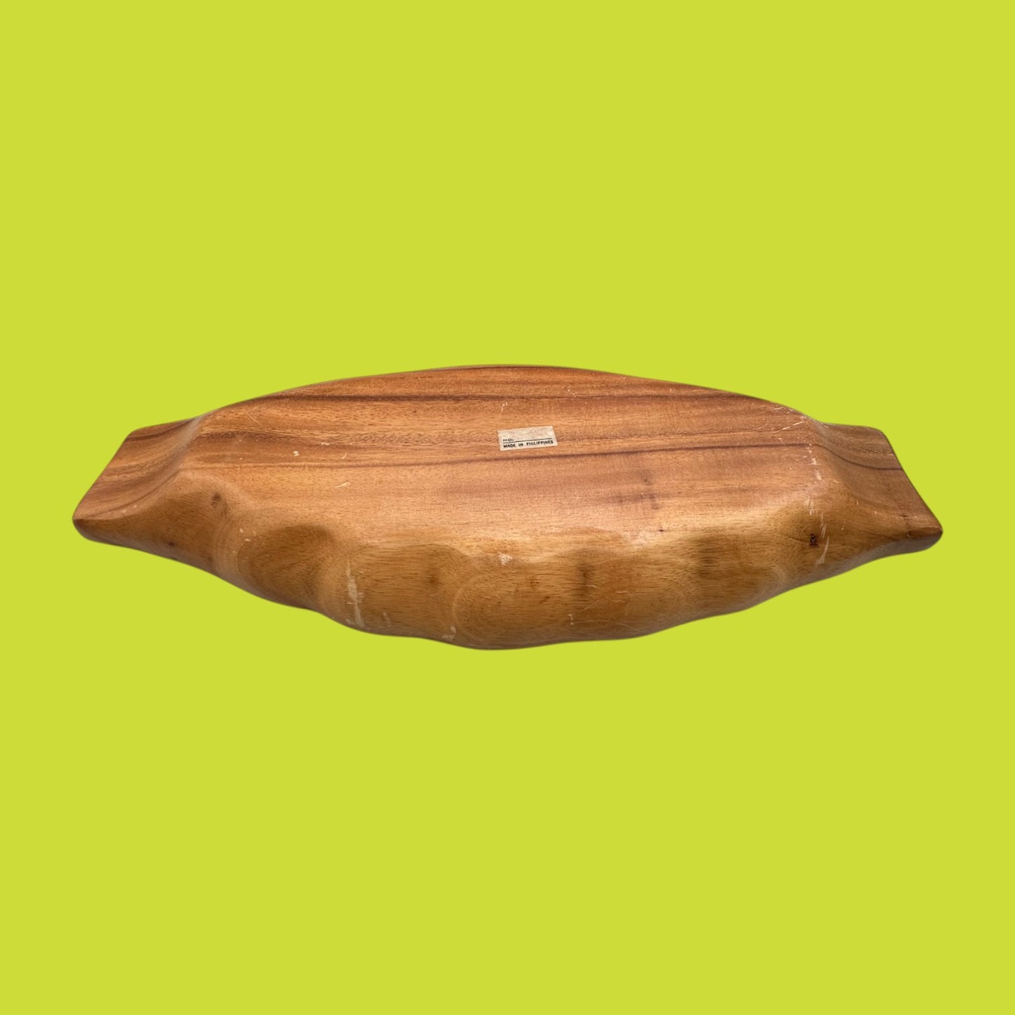 Vintage Monkey Pod Wood Bowl – Multi-Compartment Serving Tray