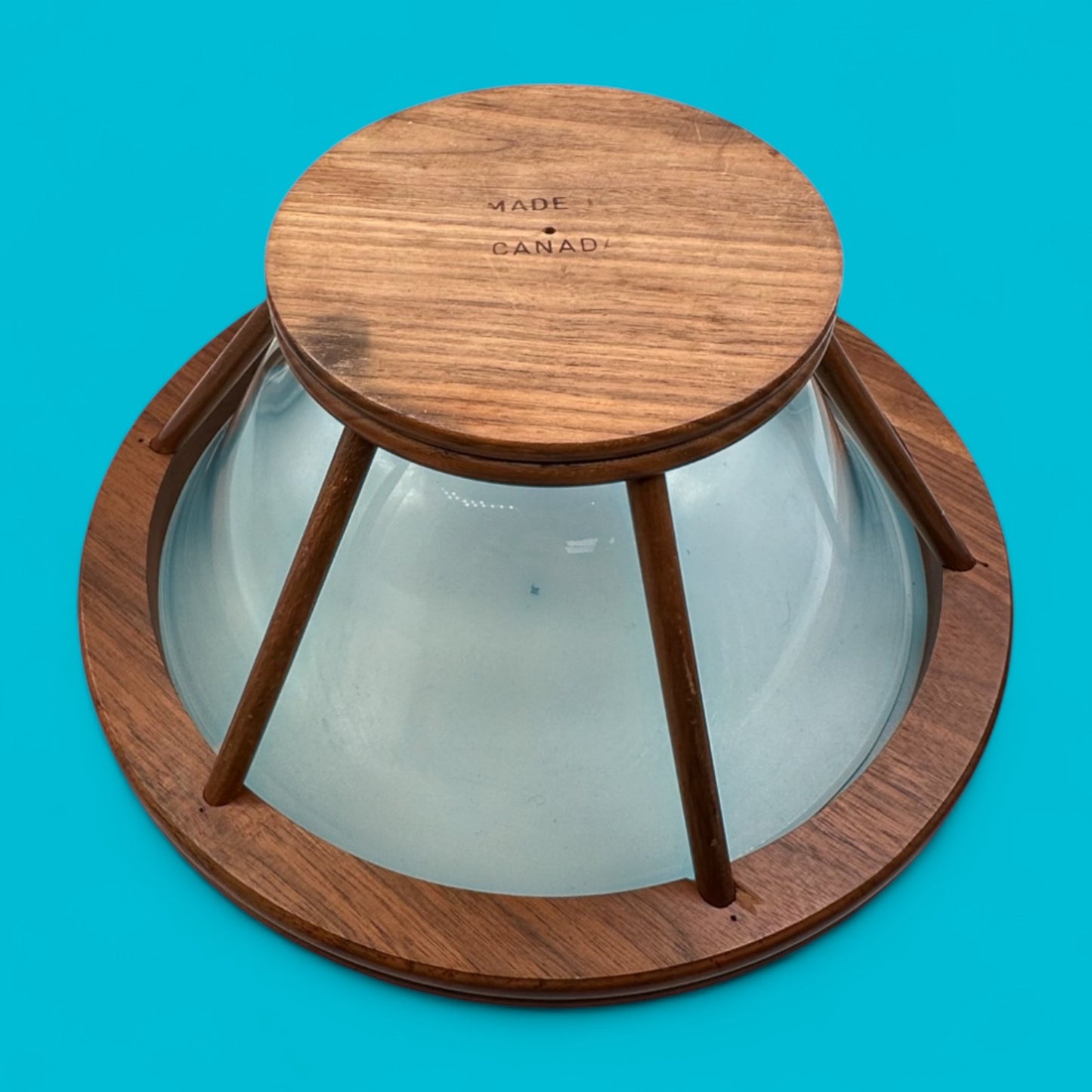 Vintage Teak and Glass Salad Bowl – 1960s Canadian MCM