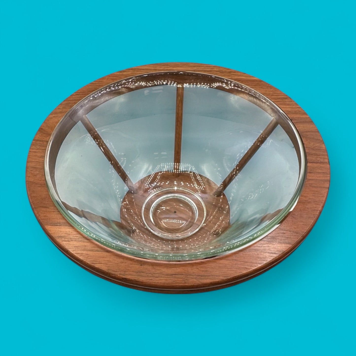 Vintage Teak and Glass Salad Bowl – 1960s Canadian MCM