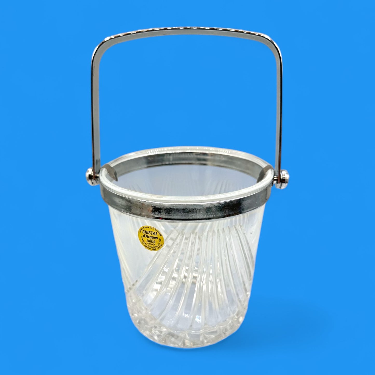 Vintage Cristal d'Arques Taille Ice Bucket with Tongs – French Crystal Barware