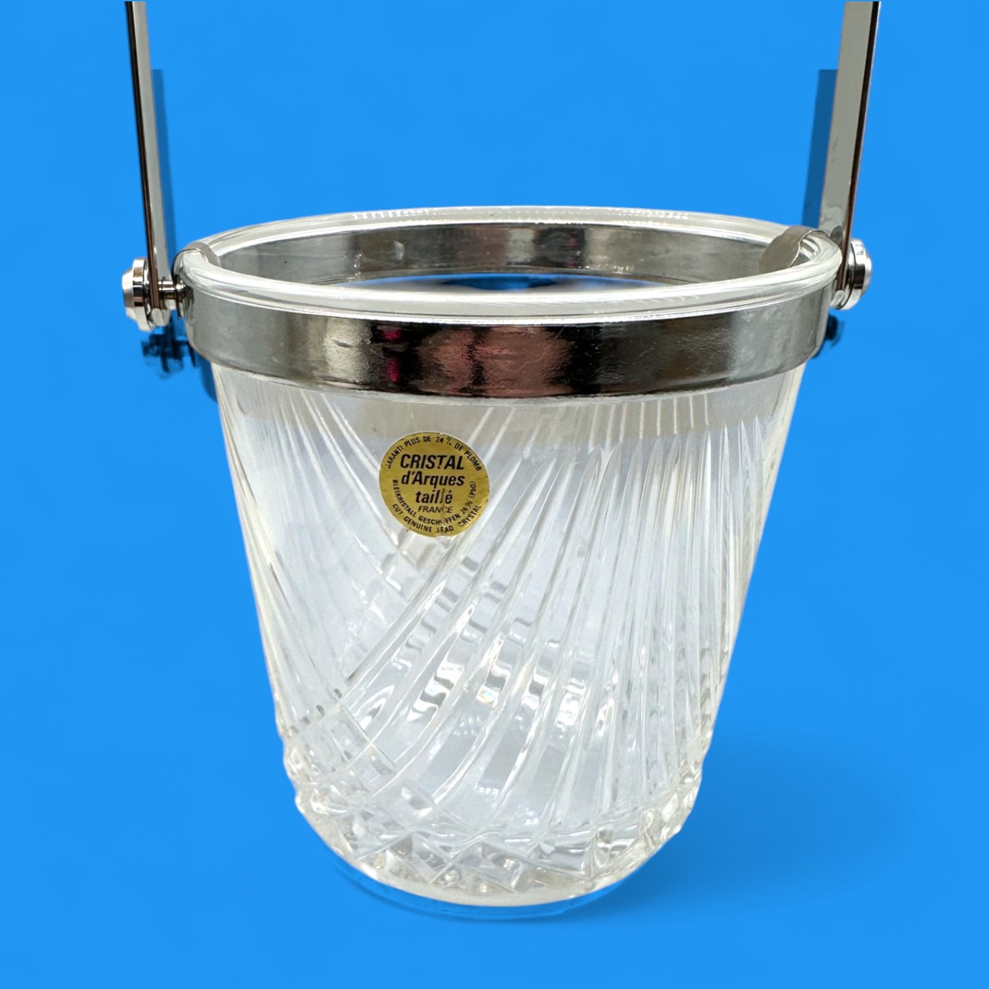 Vintage Cristal d'Arques Taille Ice Bucket with Tongs – French Crystal Barware