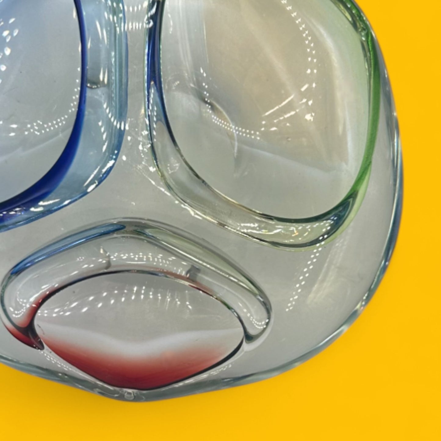 Vintage Murano Tri-Colored Art Glass Dish – Mid-Century Modern