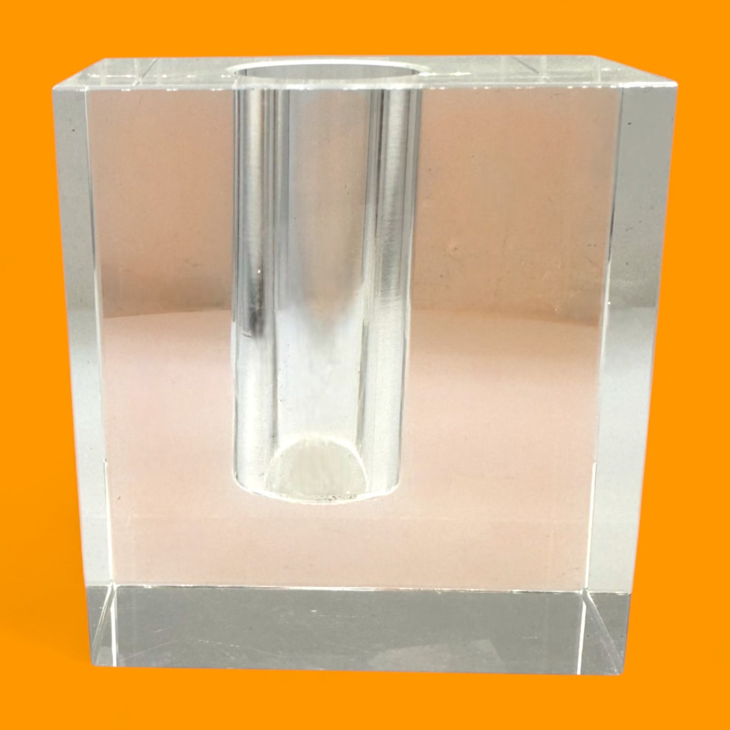 Vintage Minimalist Crystal Bud Vase - MCM Modern