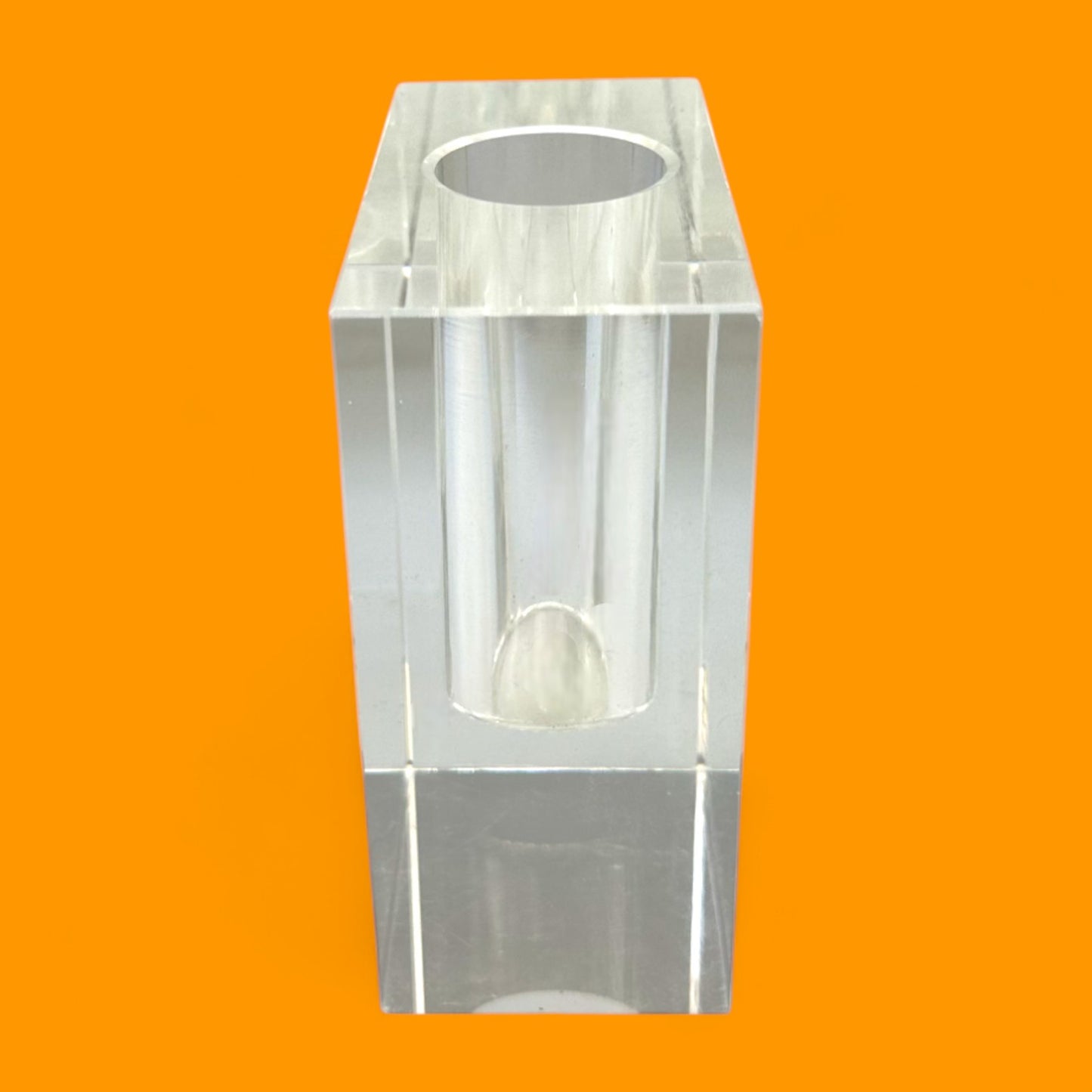 Vintage Minimalist Crystal Bud Vase - MCM Modern