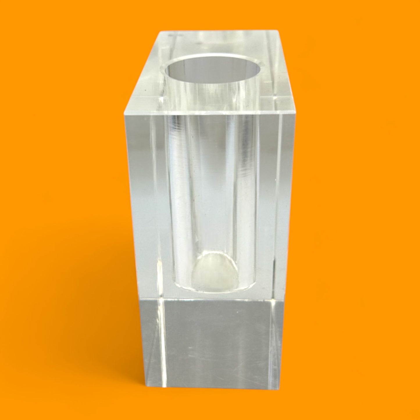 Vintage Minimalist Crystal Bud Vase - MCM Modern