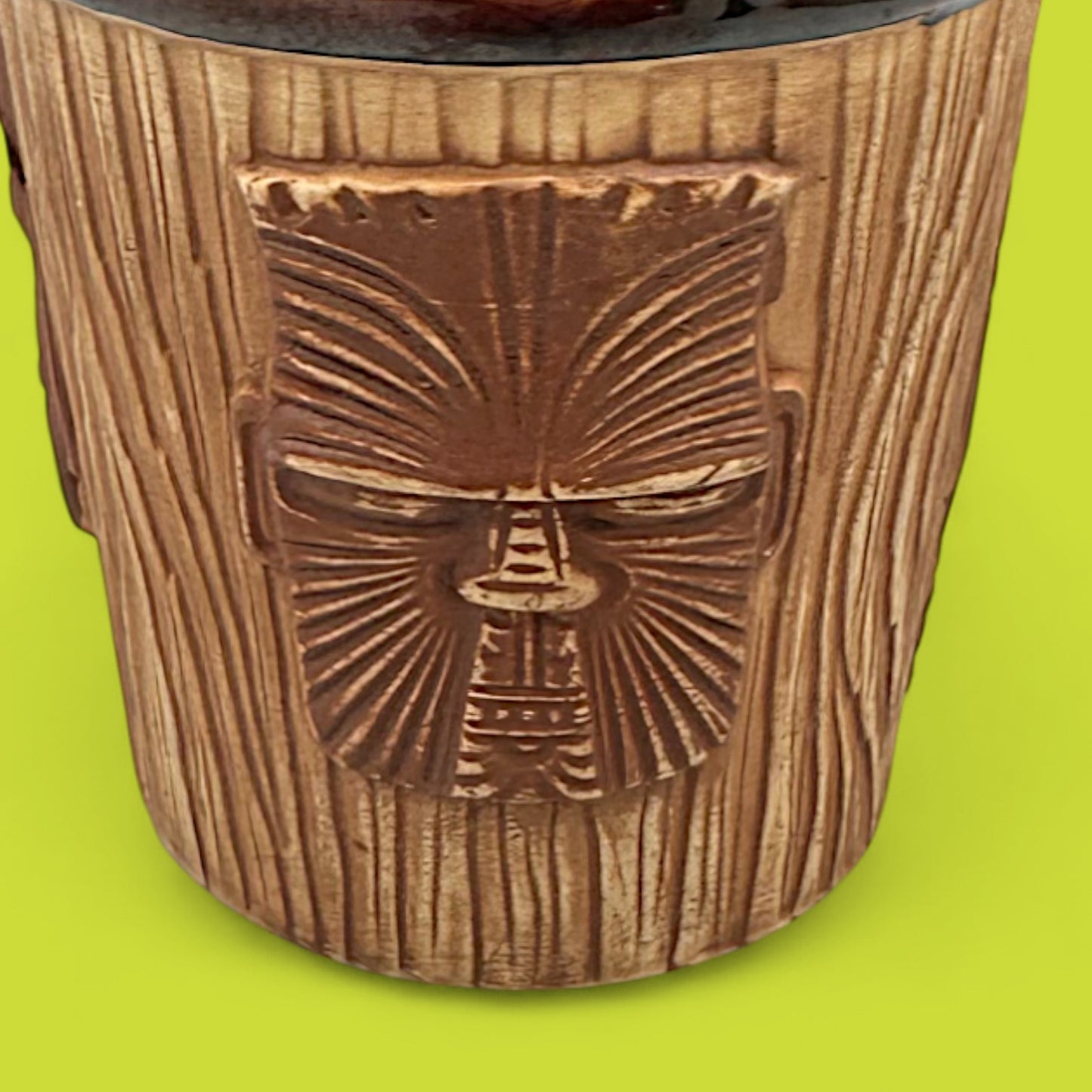 Vintage Tiki Planter Pot – Hawaiian Theme Ceramic by Contempo Japan