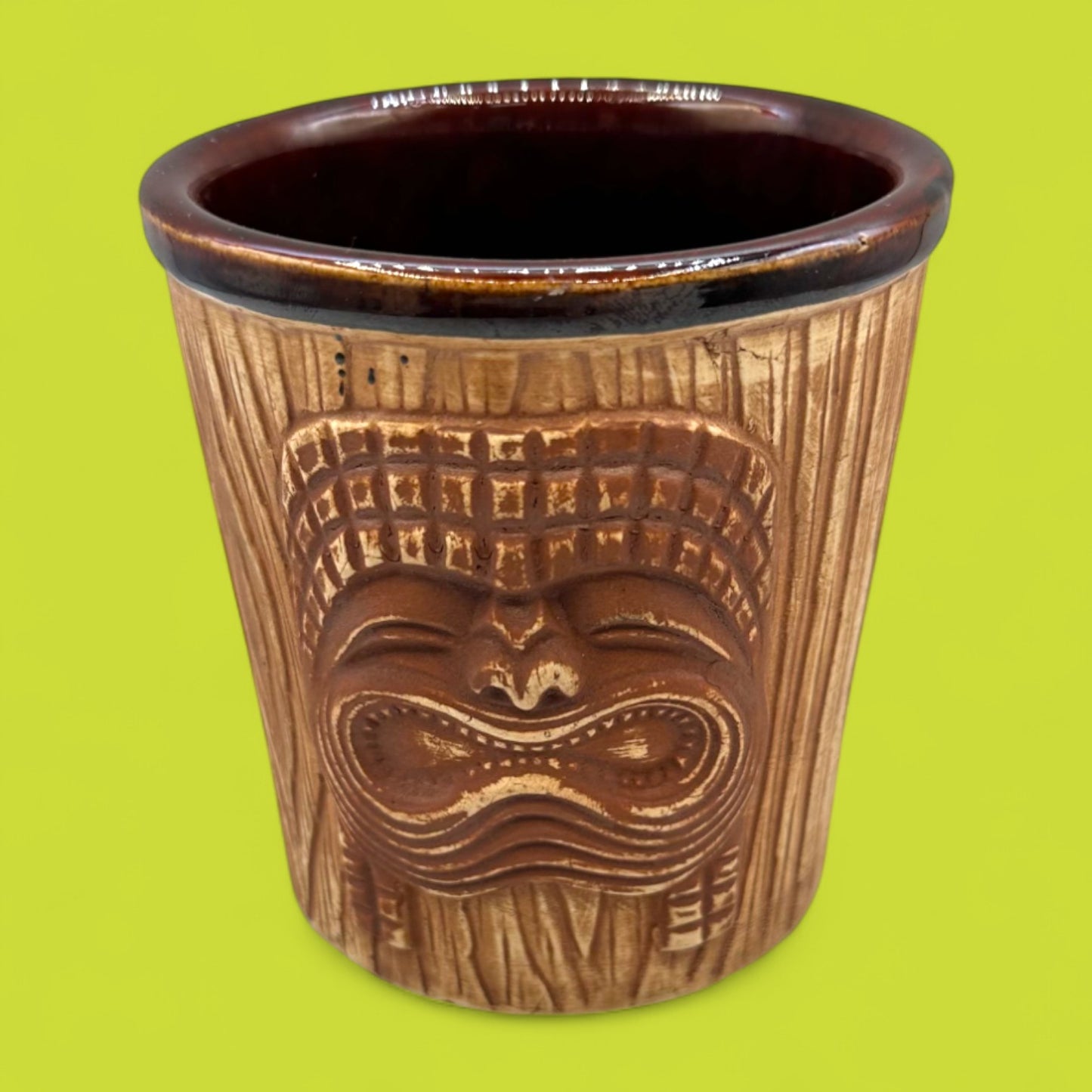 Vintage Tiki Planter Pot – Hawaiian Theme Ceramic by Contempo Japan