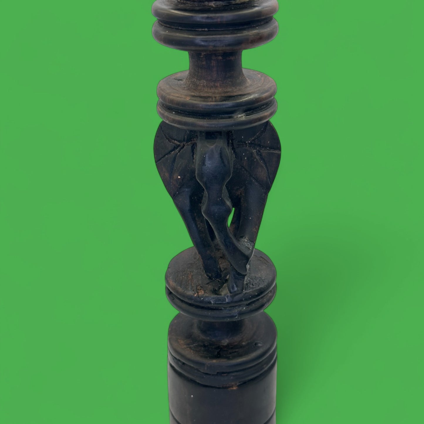 Pair of Hand-Carved African Elephant Candle Holders – Hardwood Tribal Art