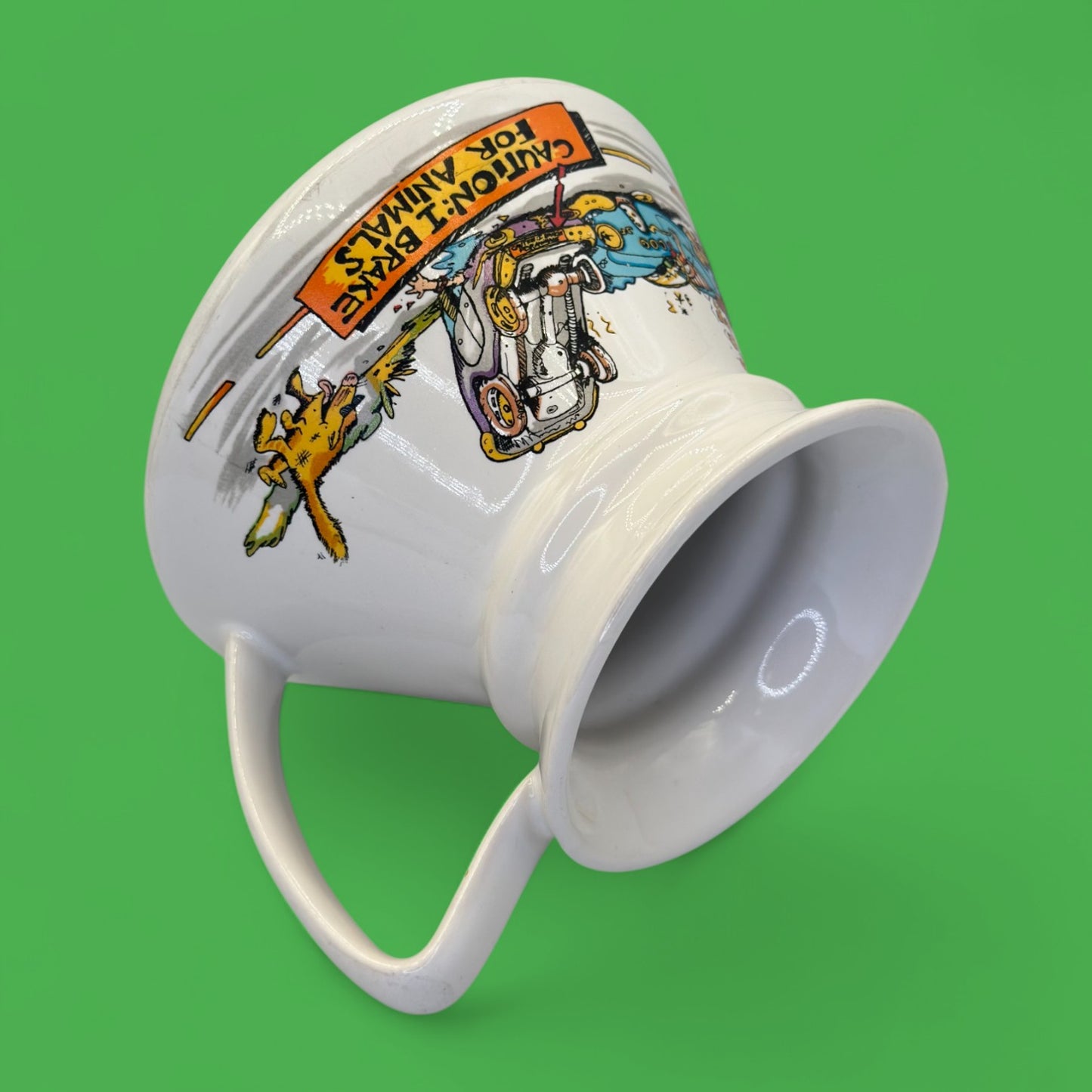 Vintage No Spill Mug – “Caution I Brake for Animals” John Lamb Replacement Mug