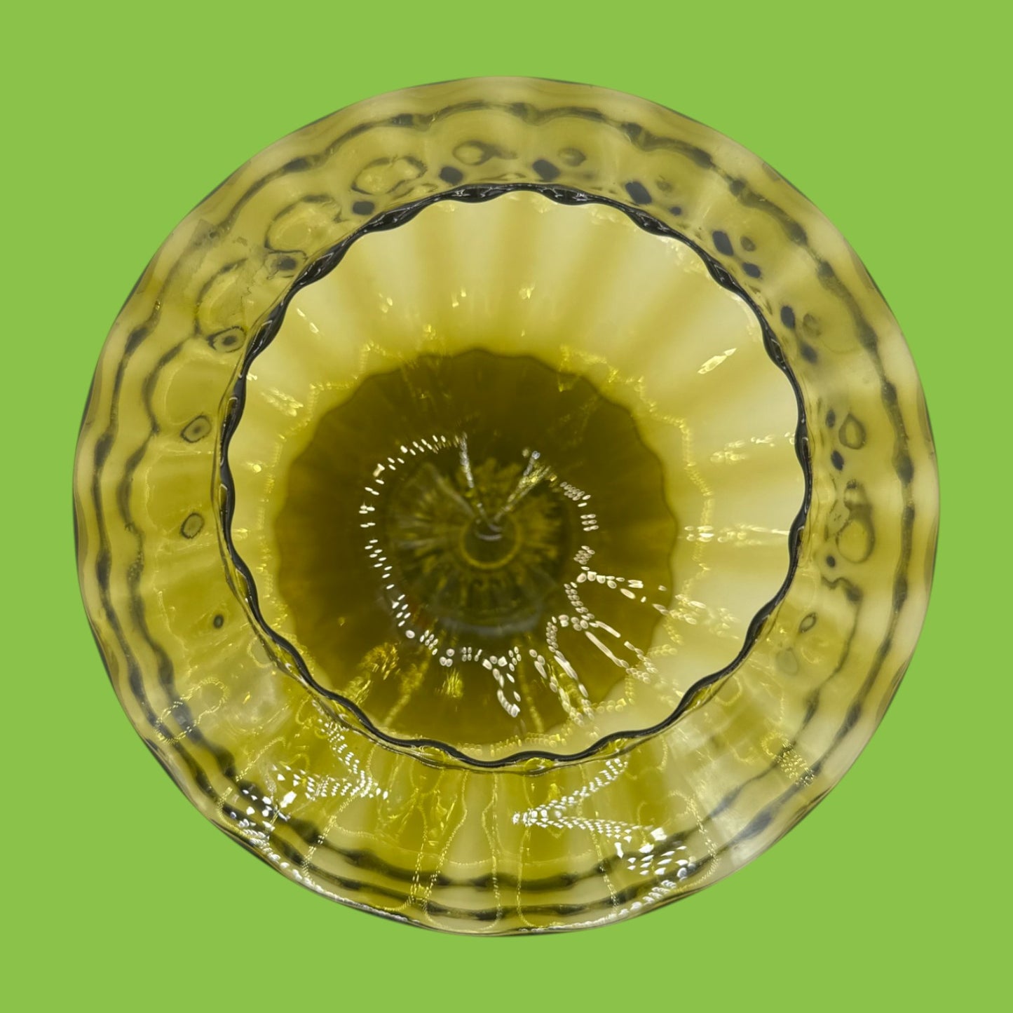 Olive Green Empoli Compote Covered Jar Mid Century Modern Italian Retro Vintage