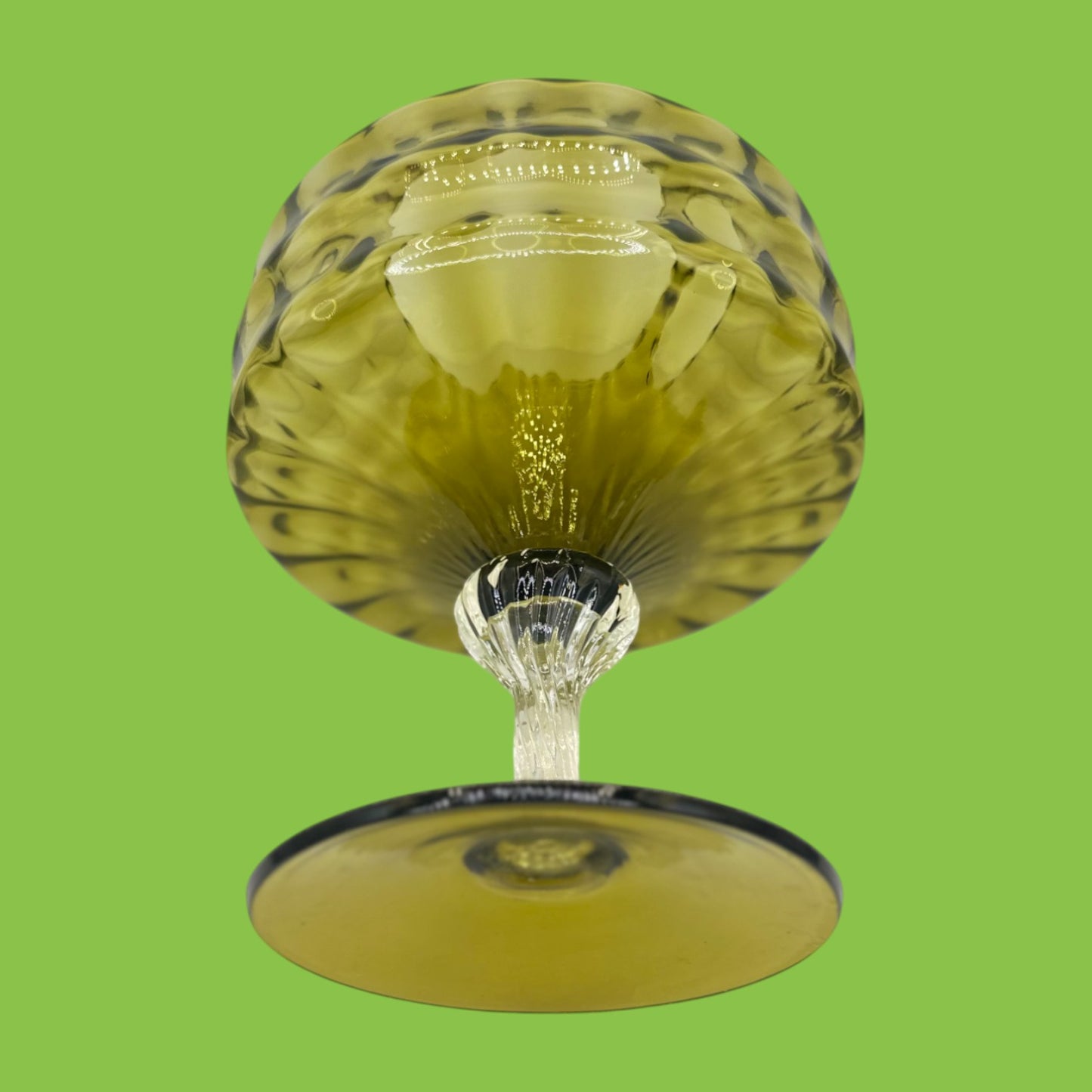 Olive Green Empoli Compote Covered Jar Mid Century Modern Italian Retro Vintage