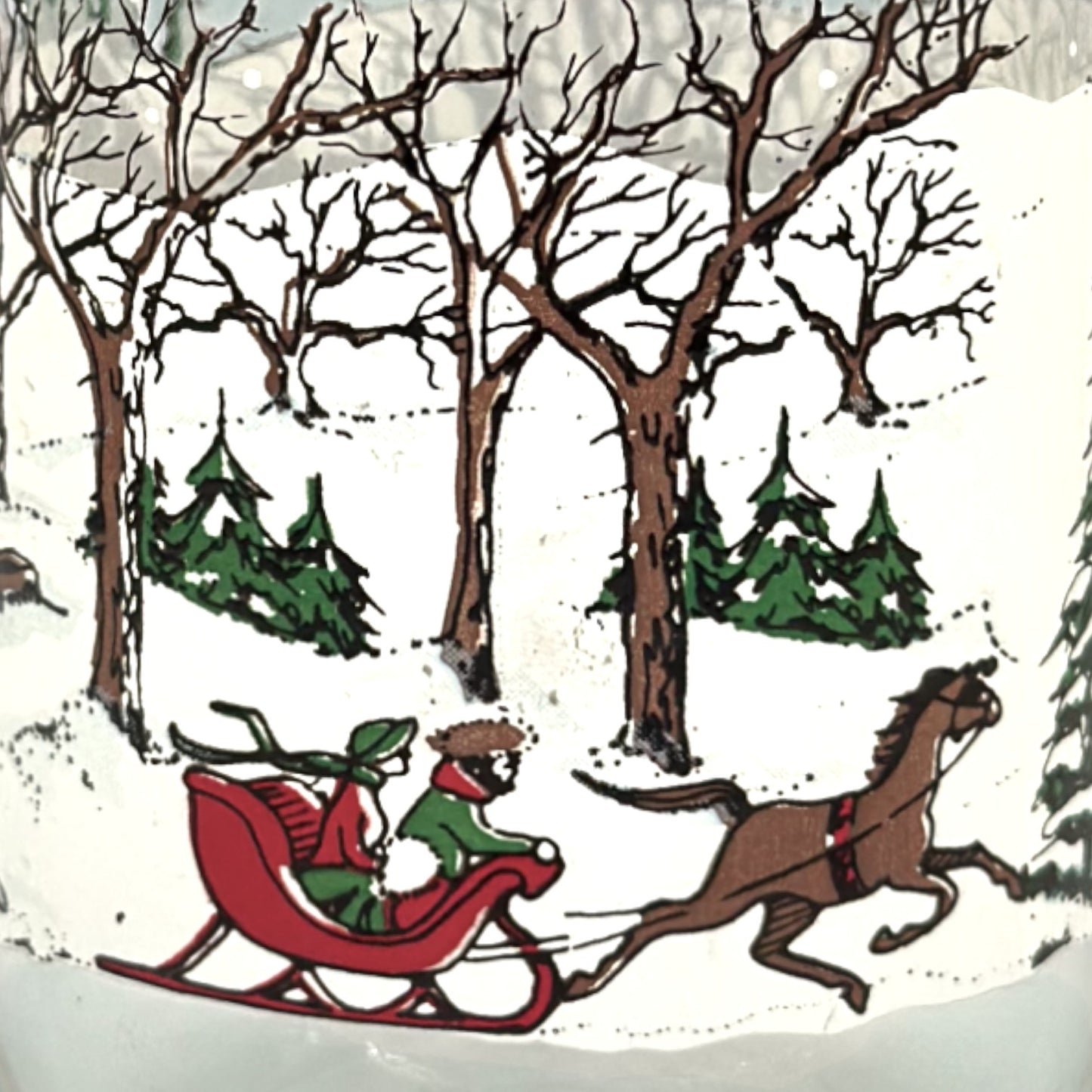 Vintage Libbey Winter Village Christmas Tumblers Set of 4 16oz Glasses