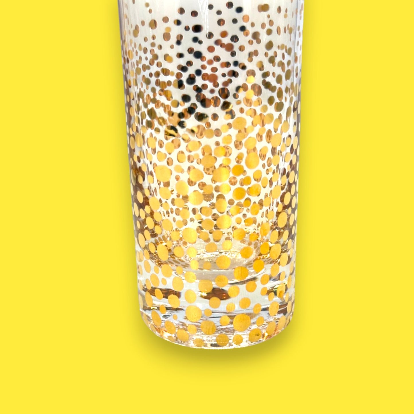Set of 4 Gold Sparkling Confetti Champagne Flutes – 9 oz Tall Glasses Barware