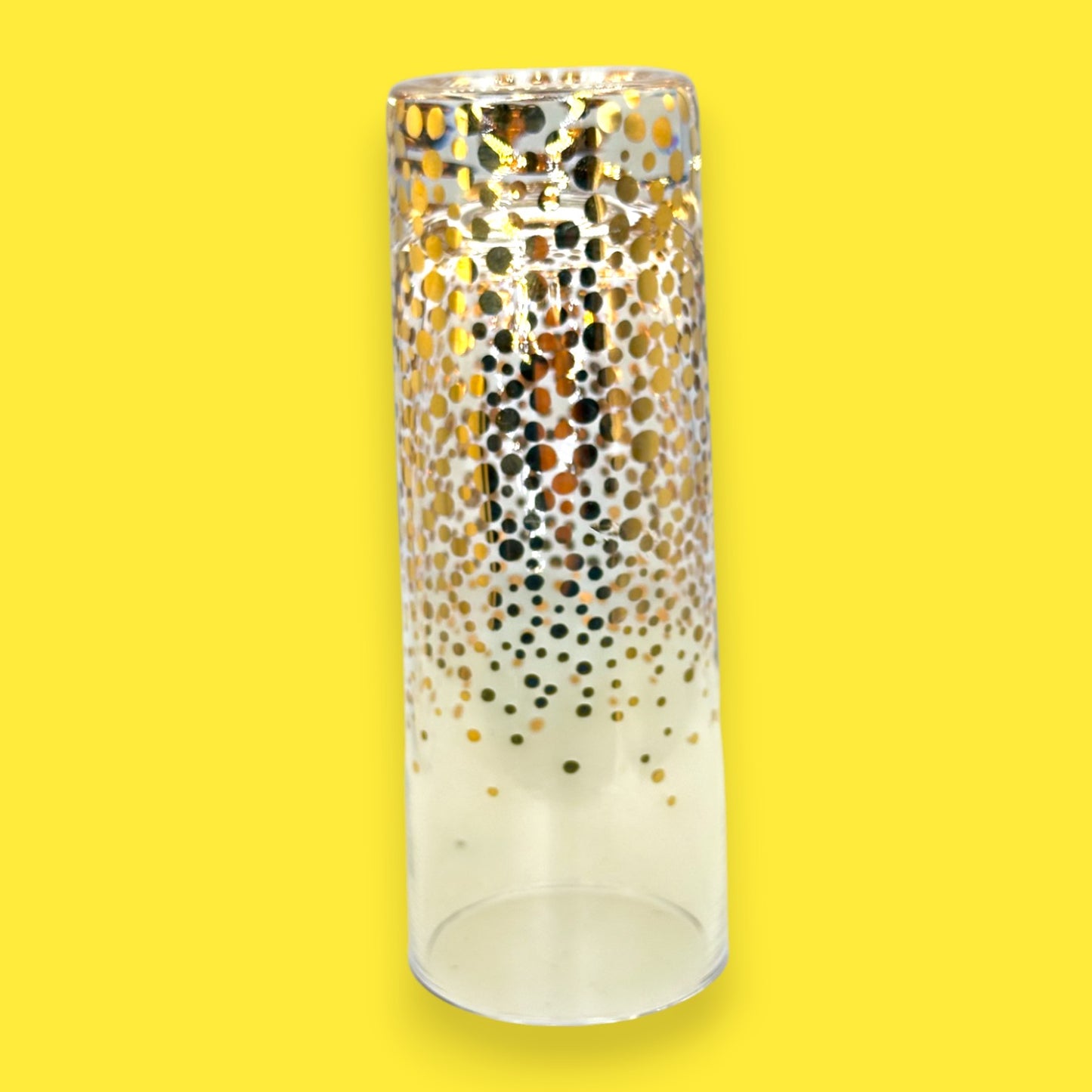 Set of 4 Gold Sparkling Confetti Champagne Flutes – 9 oz Tall Glasses Barware
