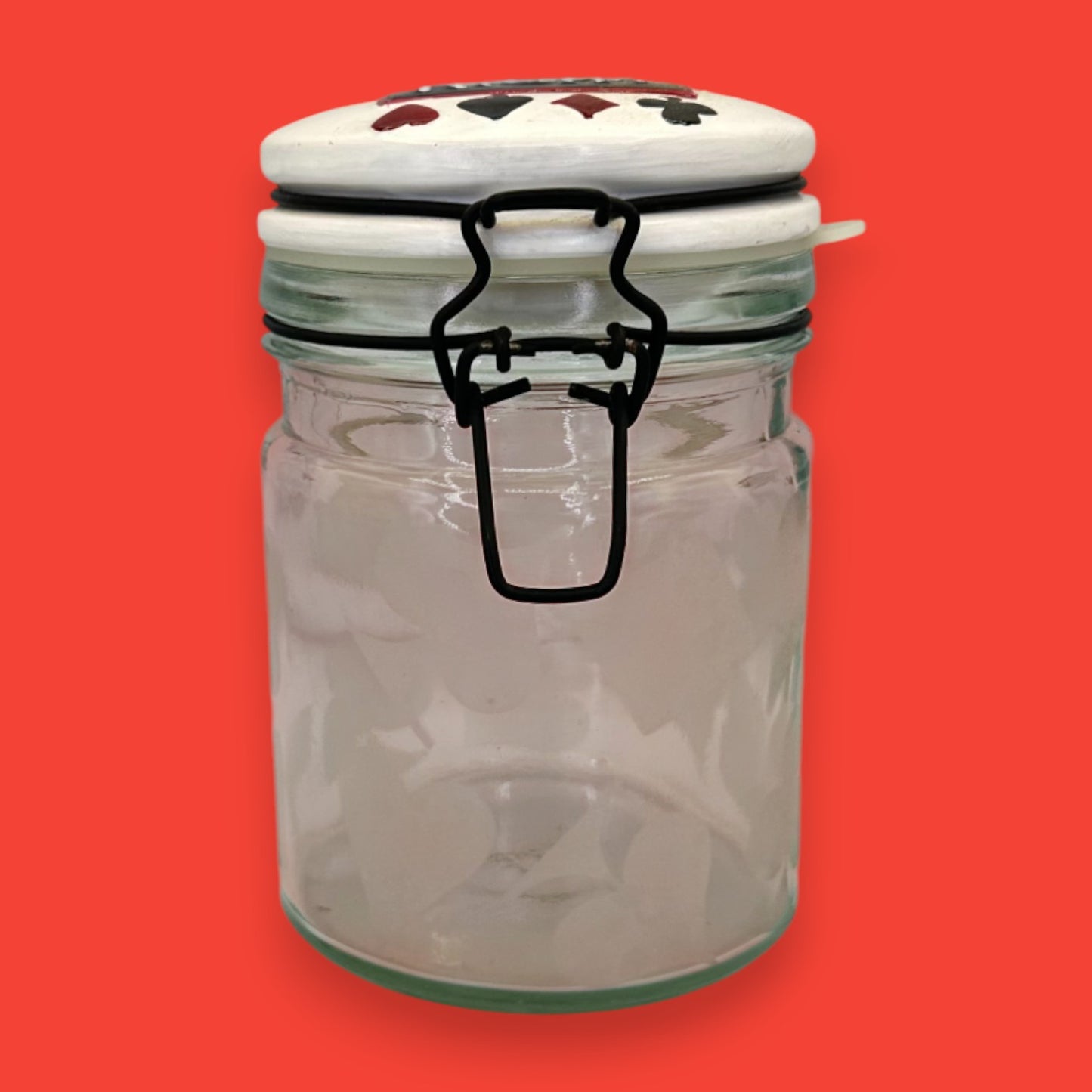 Poker Night Ceramic Money & Poker Chip Holder Jar