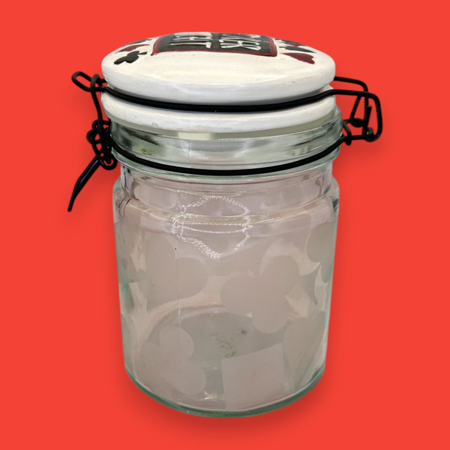 Poker Night Ceramic Money & Poker Chip Holder Jar
