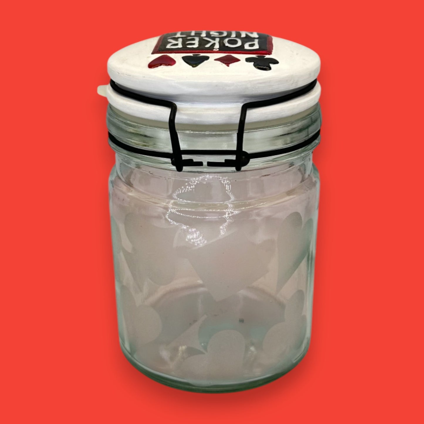 Poker Night Ceramic Money & Poker Chip Holder Jar