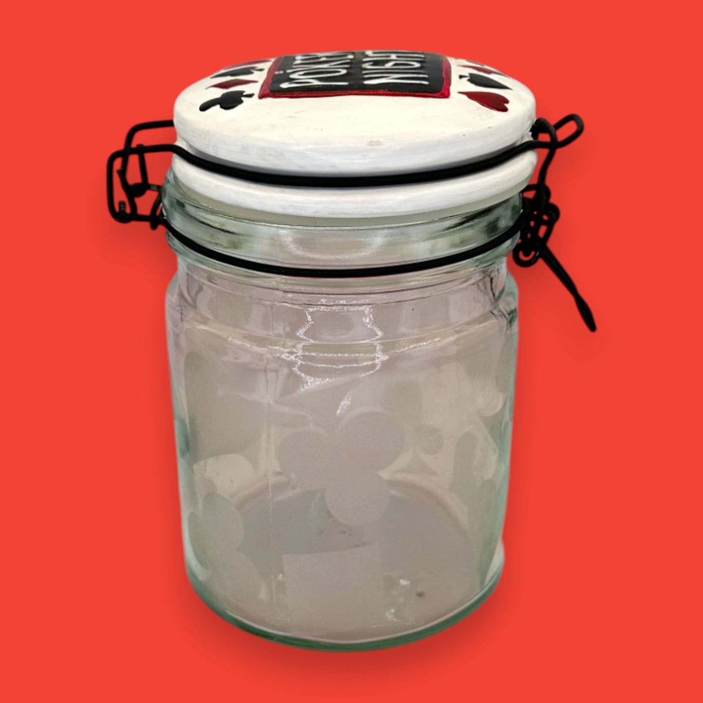 Poker Night Ceramic Money & Poker Chip Holder Jar