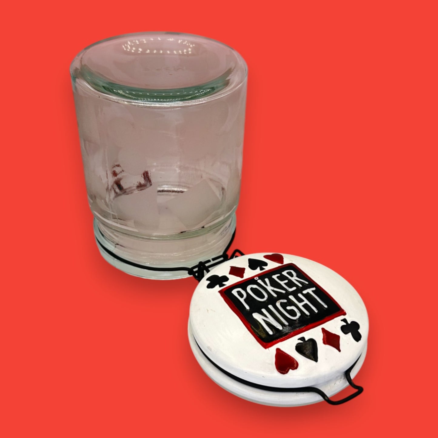 Poker Night Ceramic Money & Poker Chip Holder Jar