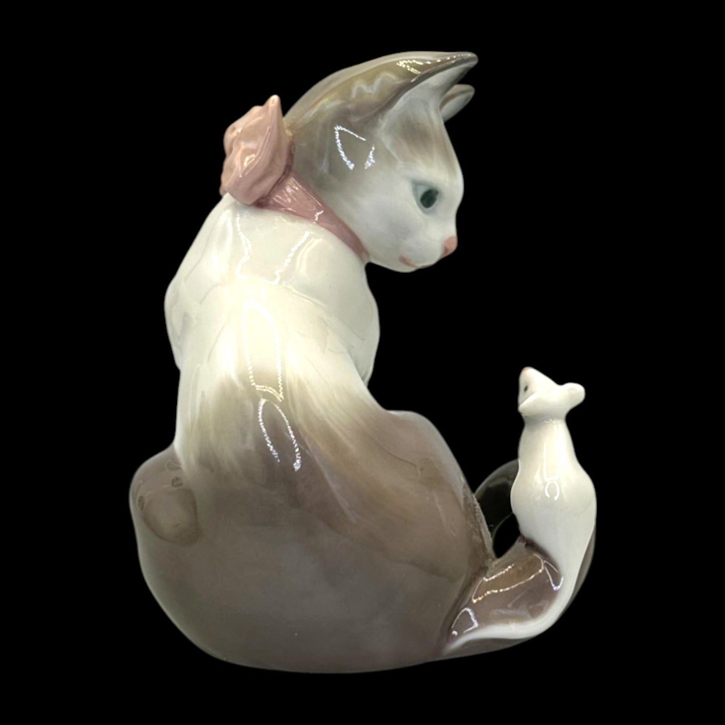Lladro "Cat and Mouse" Porcelain Figurine – Model 5236, Vintage 1980s