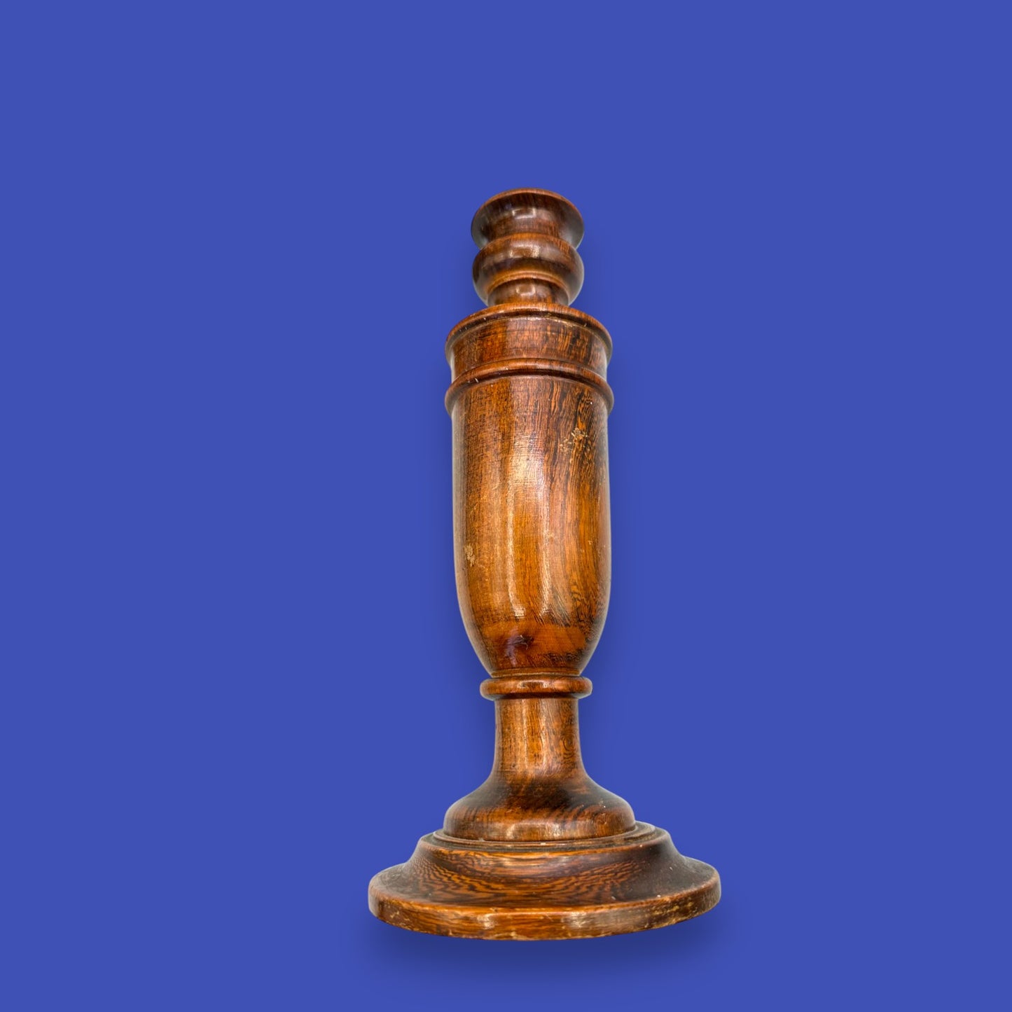 Pair of Antique Wooden Candlesticks - Oak Arts & Crafts 1900-1940