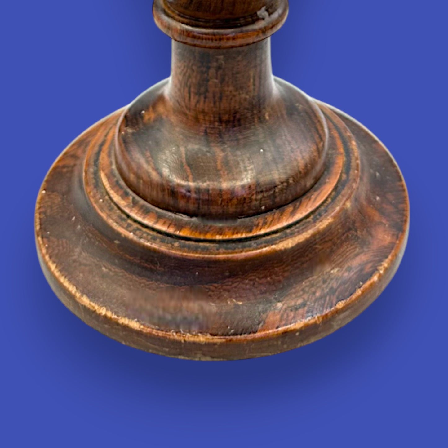 Pair of Antique Wooden Candlesticks - Oak Arts & Crafts 1900-1940