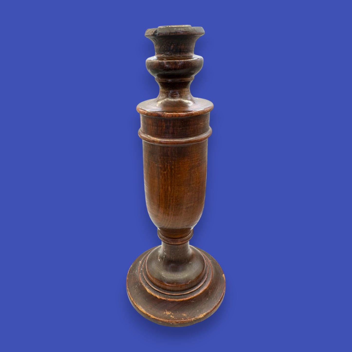 Pair of Antique Wooden Candlesticks - Oak Arts & Crafts 1900-1940