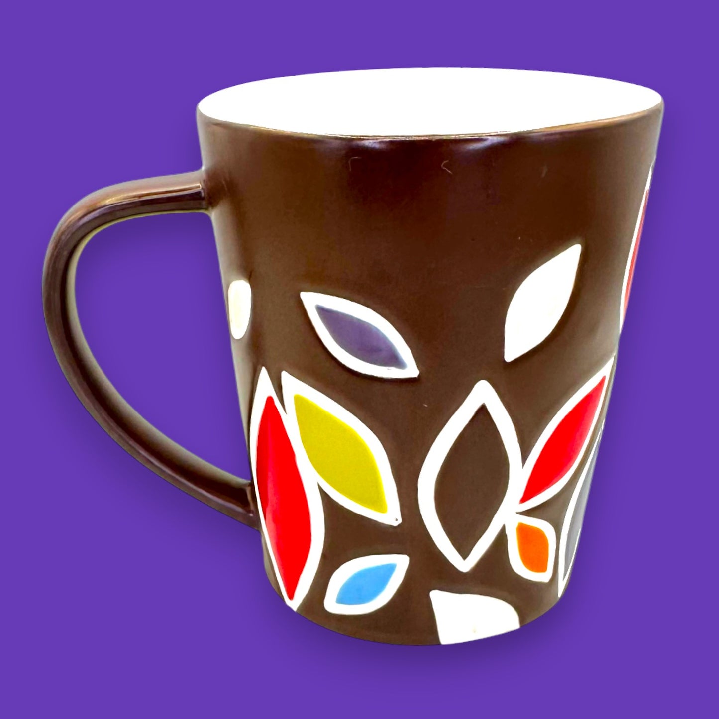 Starbucks Vintage 2010 Colourful Fall Leaves Bone China Brown Coffee Mug Replacement Mug
