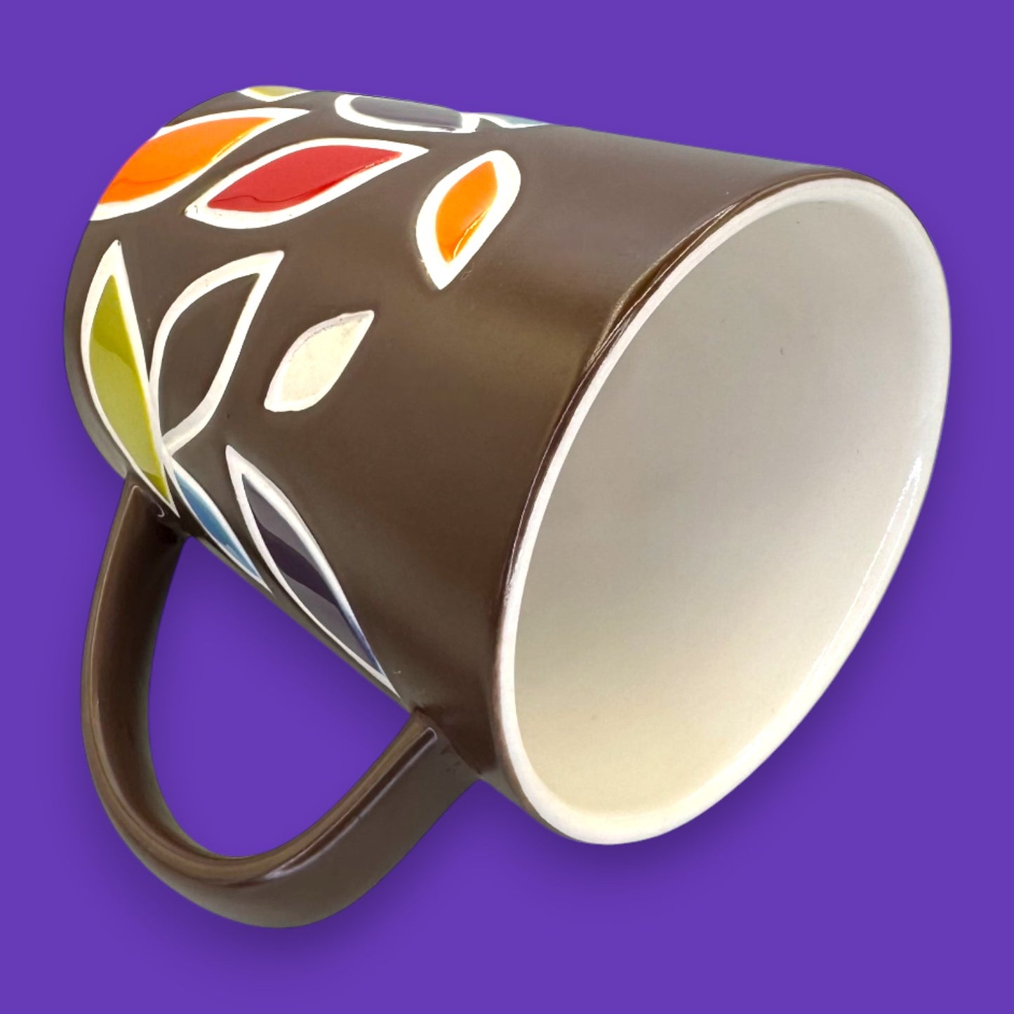 Starbucks Vintage 2010 Colourful Fall Leaves Bone China Brown Coffee Mug Replacement Mug