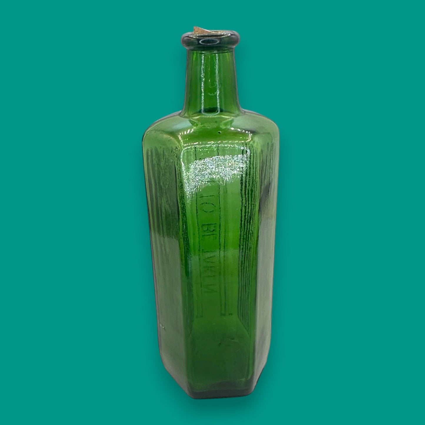 Antique Green Poison Bottle – Embossed “NOT TO BE TAKEN” Hexagonal 20oz