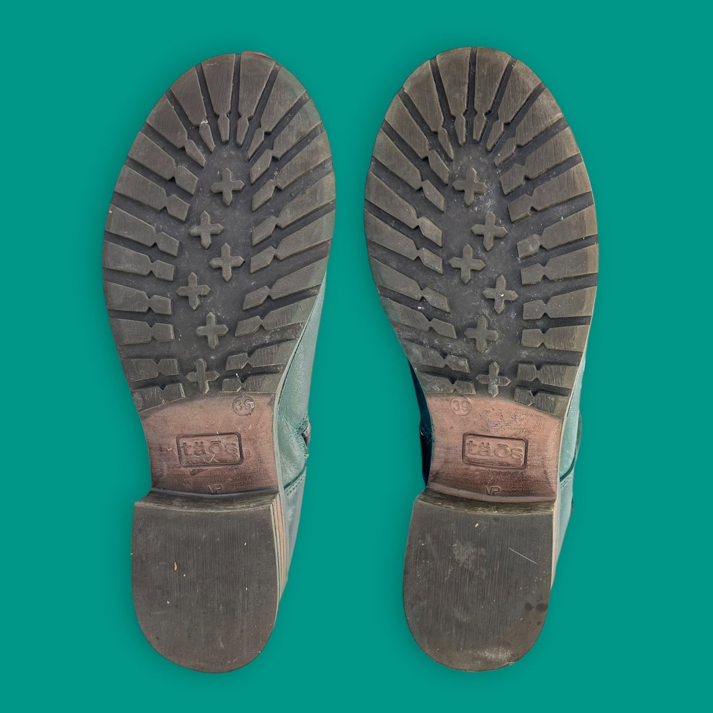 Taos Lace-Up Boots – Green Leather Comfort Style – Women’s 39 / 8.25