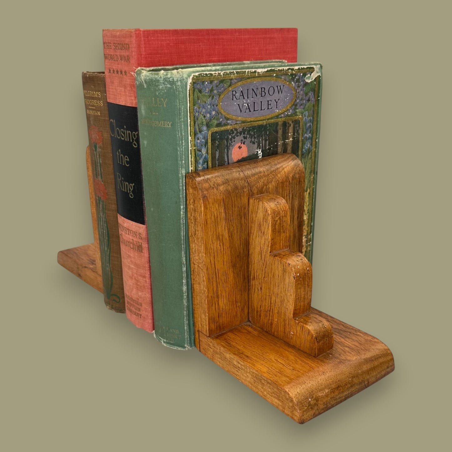Pair of Vintage Art Deco Wooden Bookends