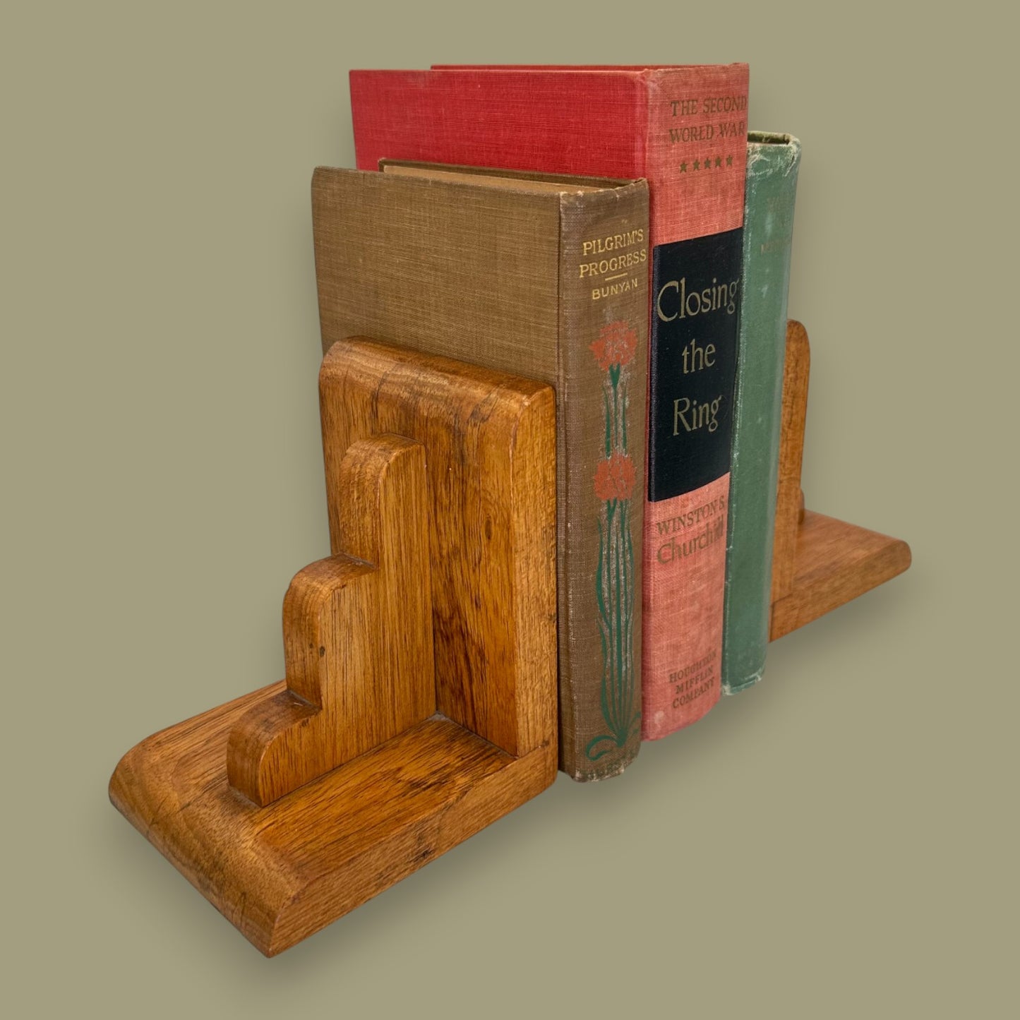 Pair of Vintage Art Deco Wooden Bookends