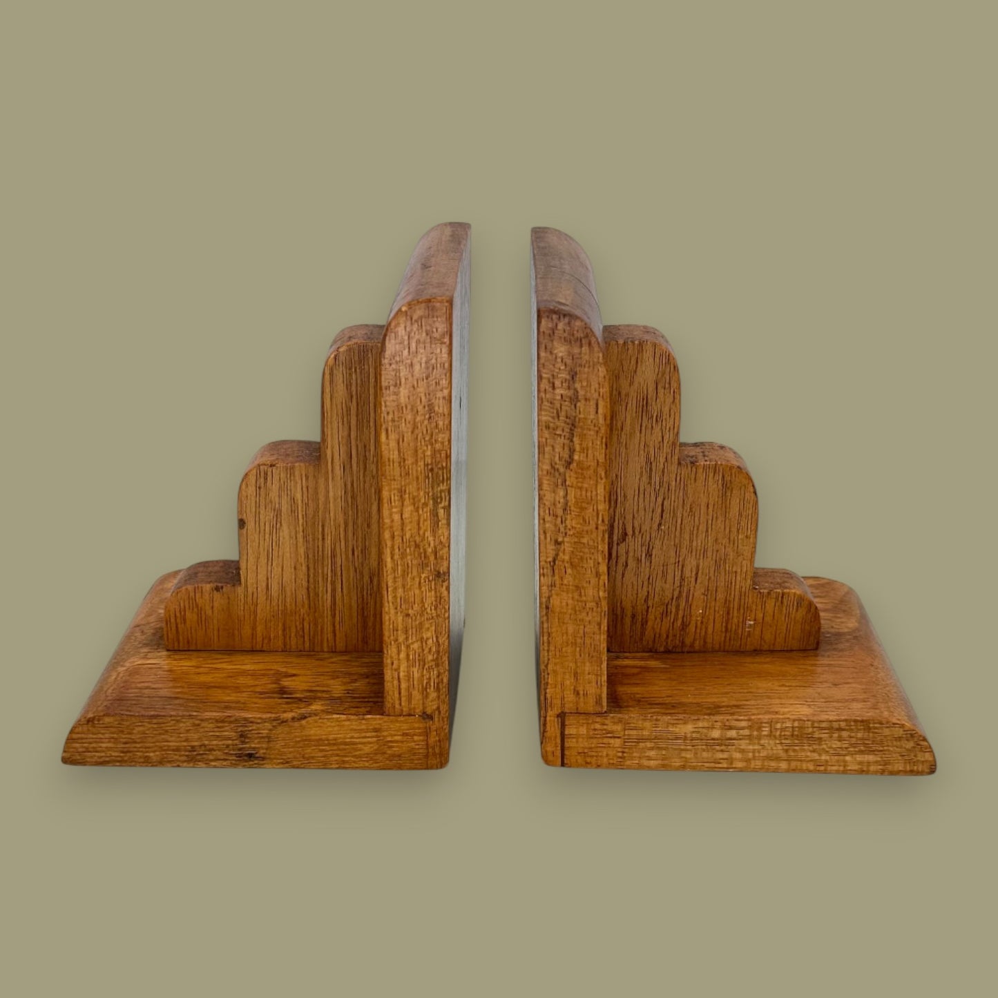 Pair of Vintage Art Deco Wooden Bookends