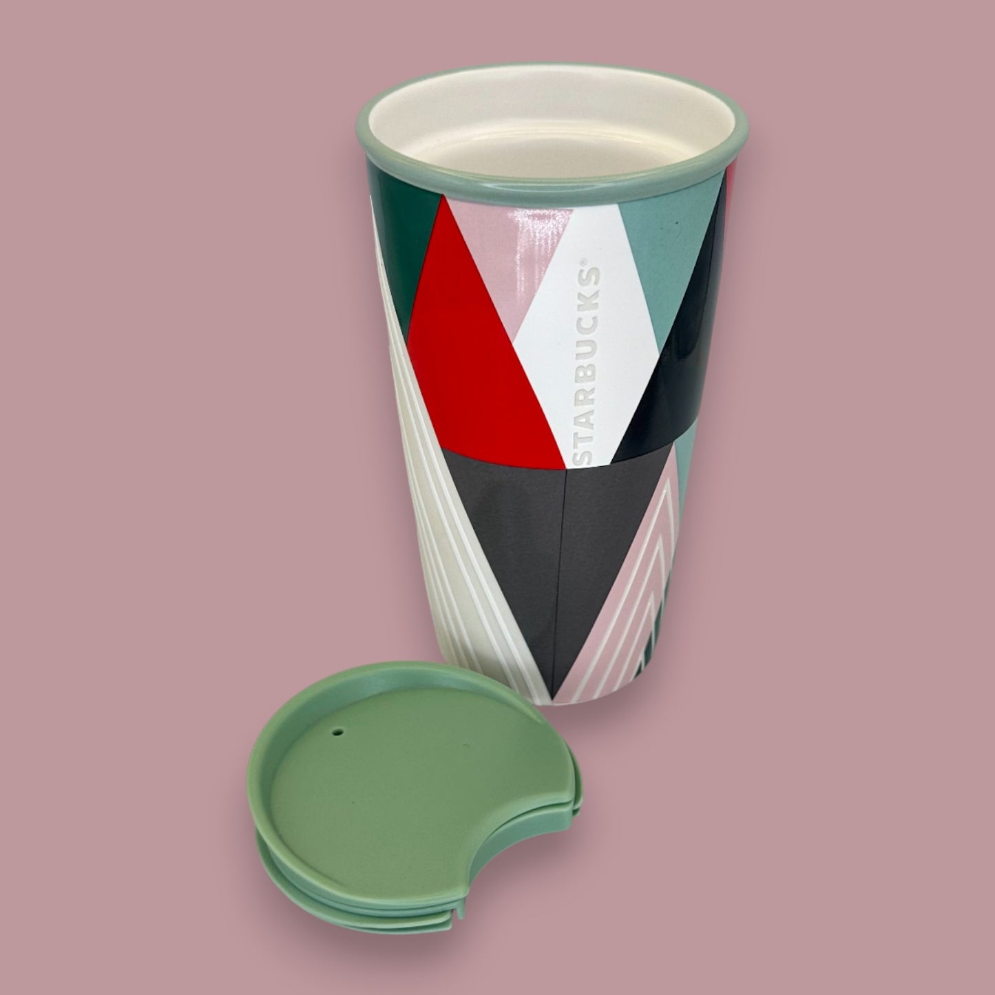 Starbucks Abstract Geometric Ceramic Travel Mug - Replacement Mug 12 fl/oz