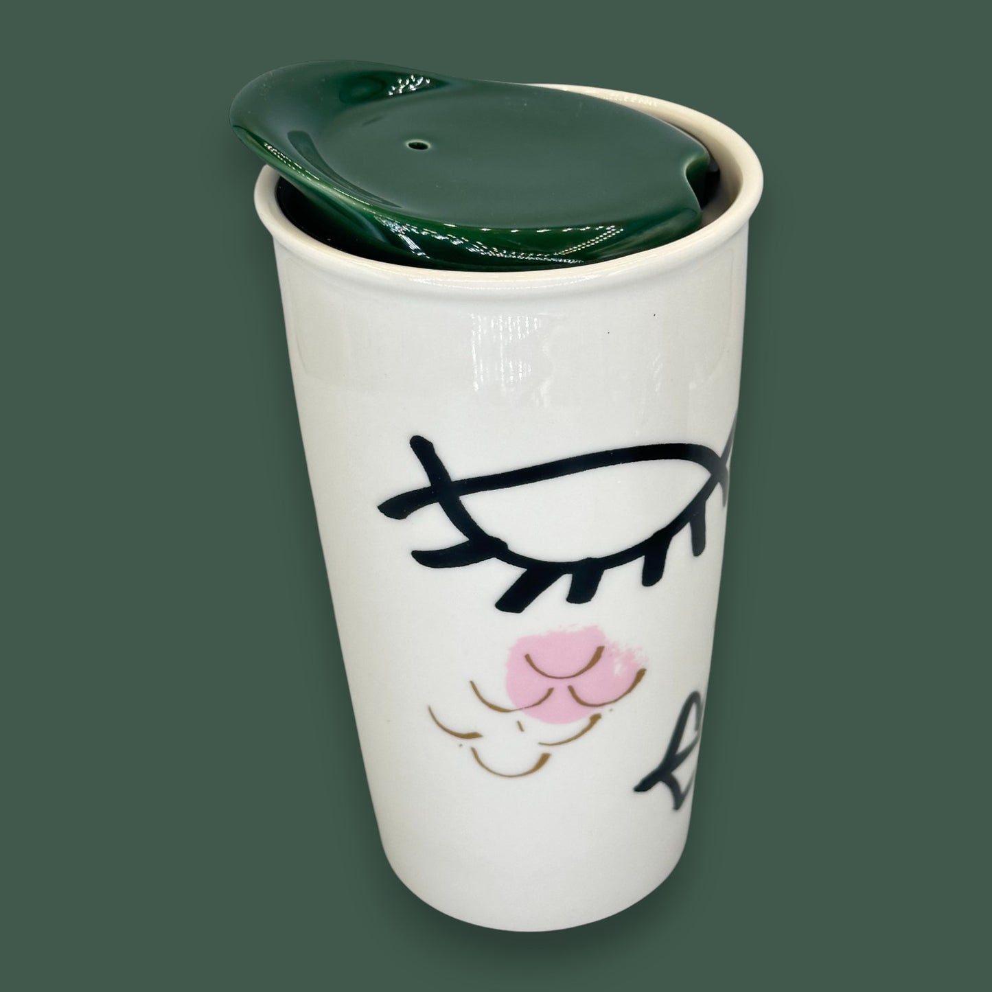 Starbucks "Winking Eye Siren" Abstract Ceramic Travel Mug - Replacement