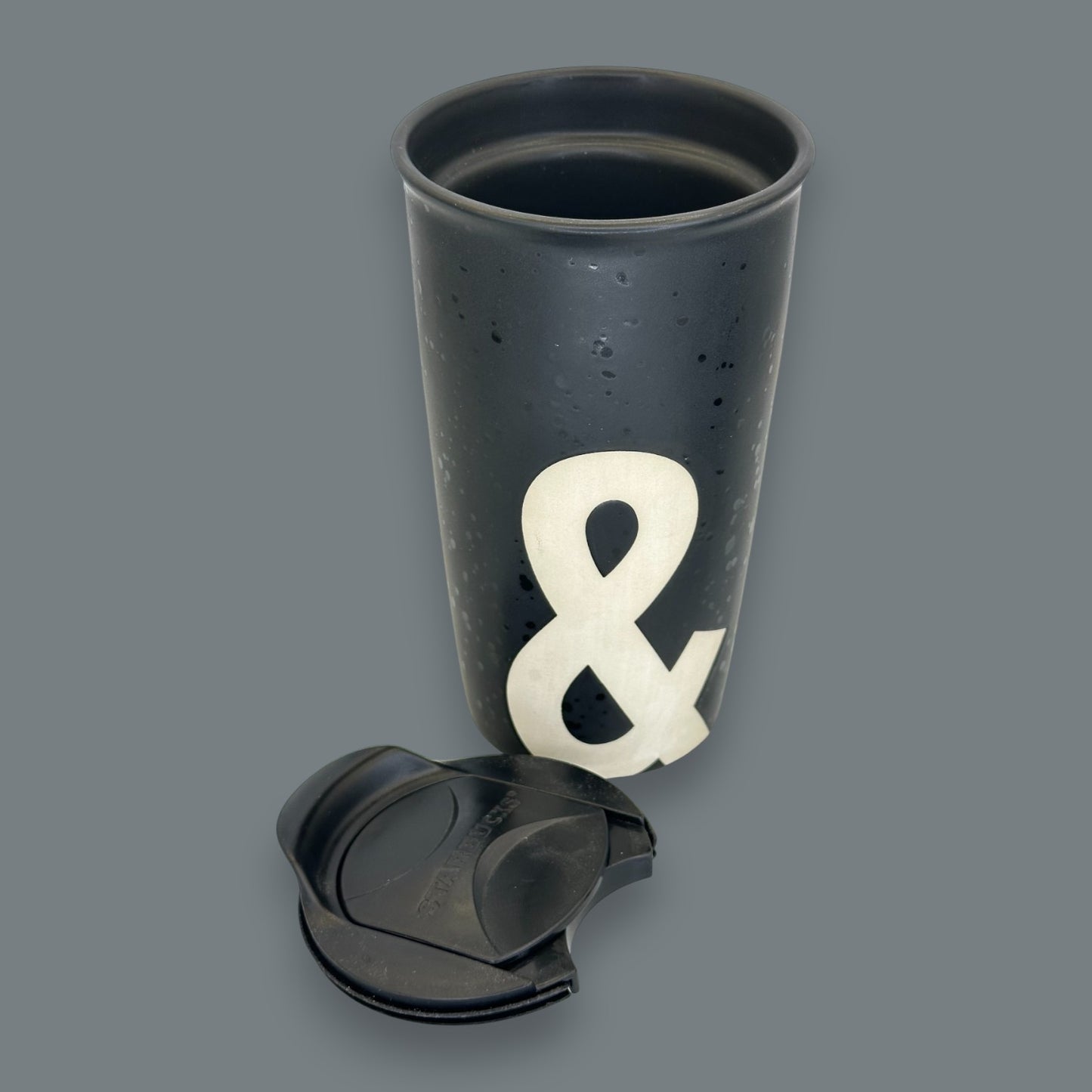 Starbucks Black Splatter "&" Ceramic Travel Mug - Replacement Mug 12 fl/oz
