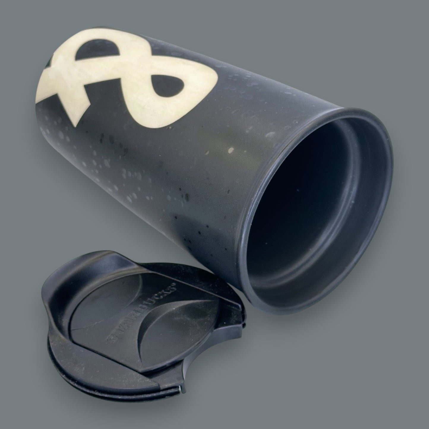 Starbucks Black Splatter "&" Ceramic Travel Mug - Replacement Mug 12 fl/oz
