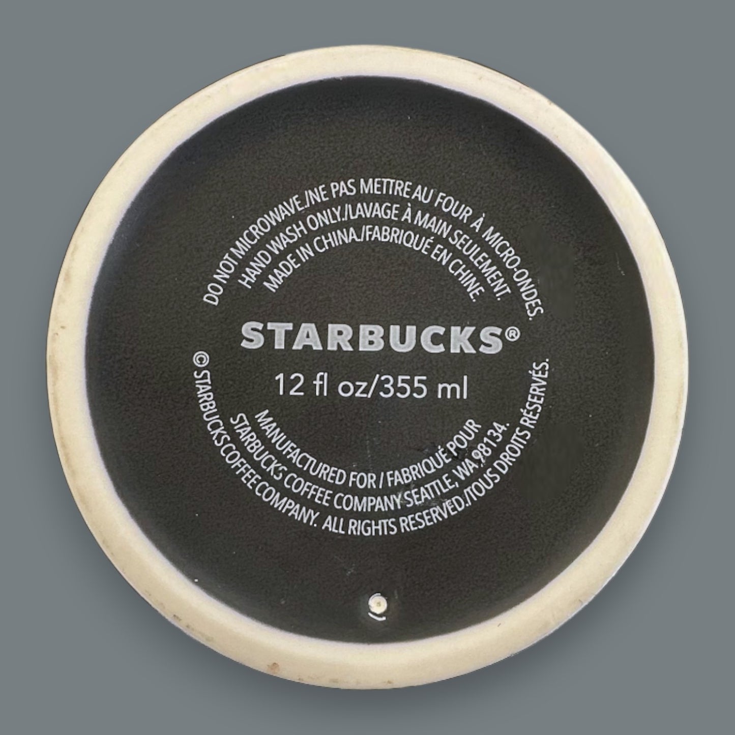 Starbucks Black Splatter "&" Ceramic Travel Mug - Replacement Mug 12 fl/oz