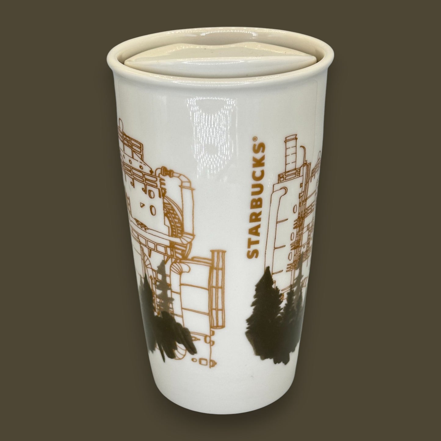 Starbucks Seattle Gas Works Park Ceramic Travel Mug - Replacement Mug 12 fl/oz
