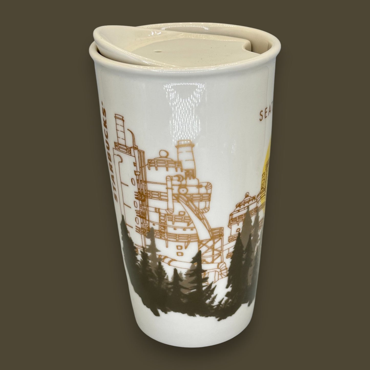 Starbucks Seattle Gas Works Park Ceramic Travel Mug - Replacement Mug 12 fl/oz