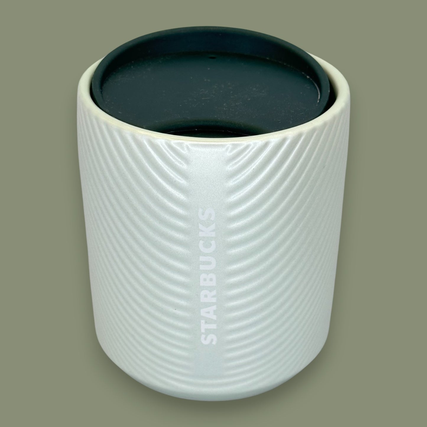 Starbucks Textured Green Diagonal Stripe Travel Mug - Replacement Mug 8 fl/oz