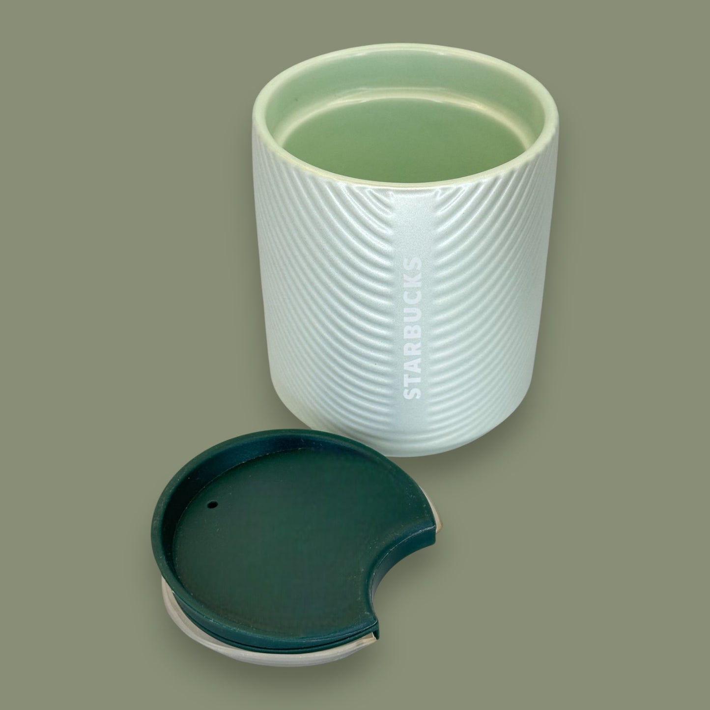 Starbucks Textured Green Diagonal Stripe Travel Mug - Replacement Mug 8 fl/oz