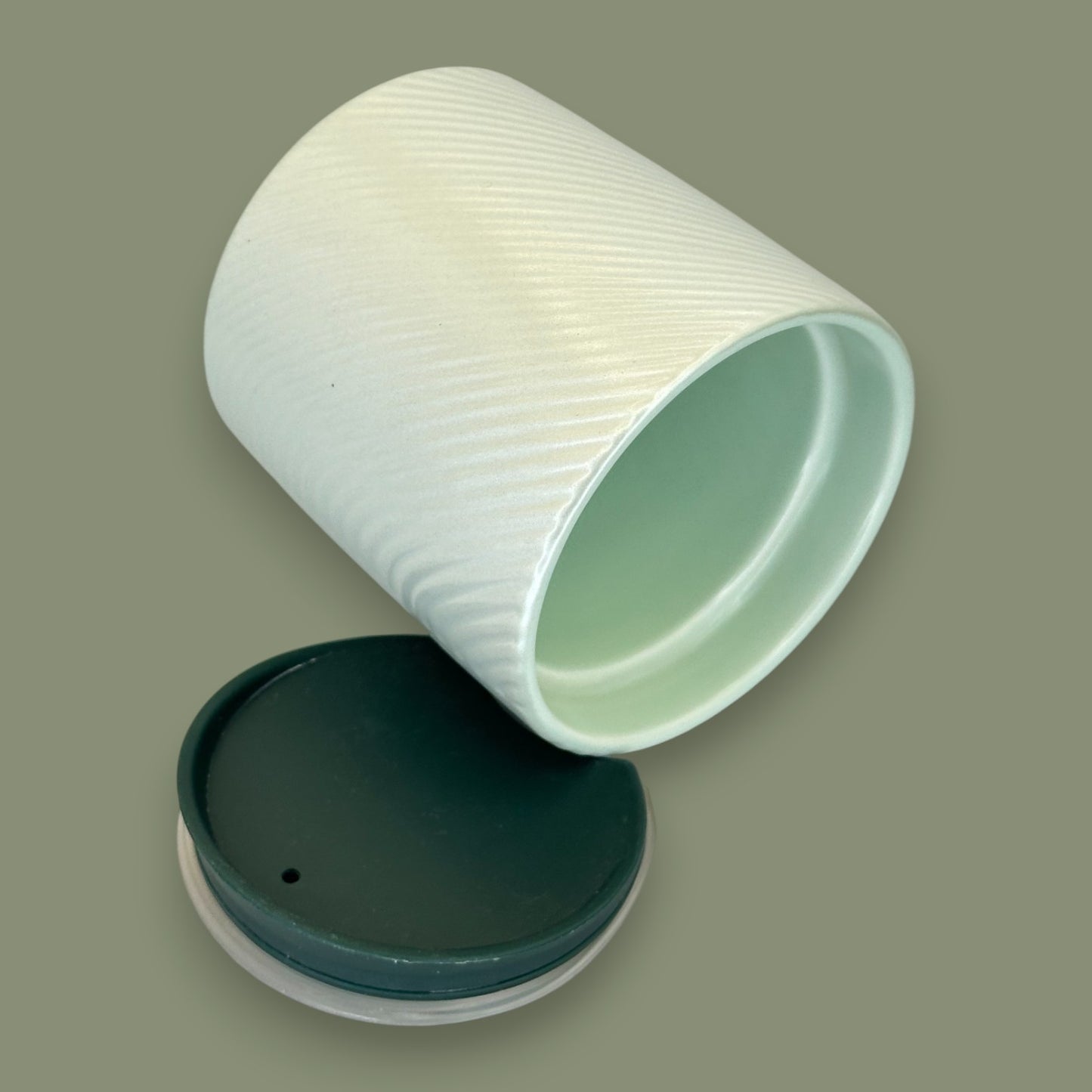 Starbucks Textured Green Diagonal Stripe Travel Mug - Replacement Mug 8 fl/oz