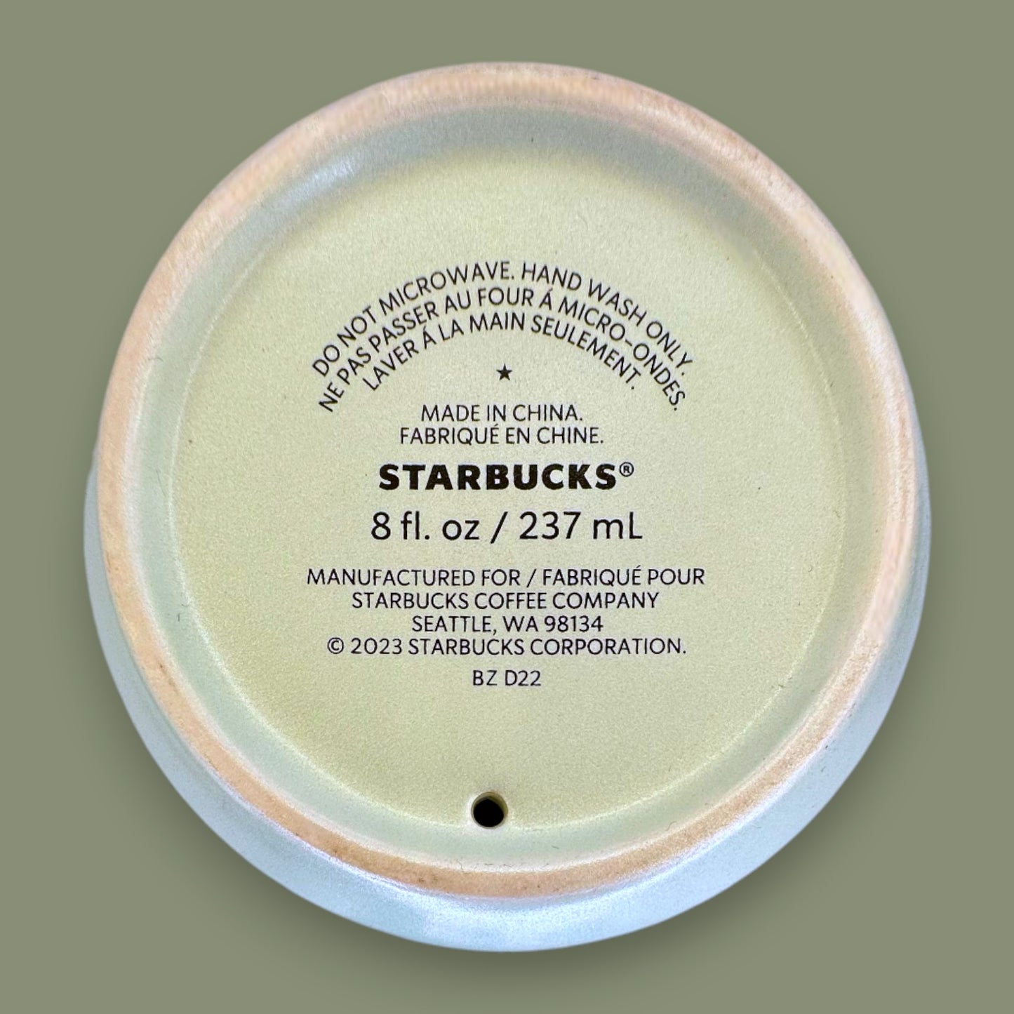 Starbucks Textured Green Diagonal Stripe Travel Mug - Replacement Mug 8 fl/oz